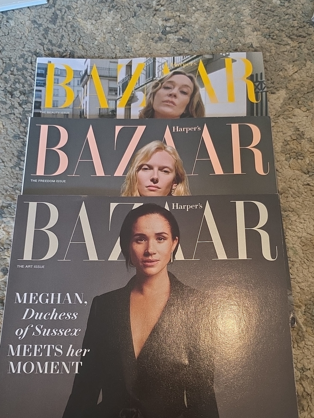 Harper's Bazaar Magazine Bundle - Three Issues with Meghan Markle Cover - Picture 1 of 5